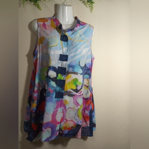 Colorful Abstract Women's Blouse Claire Desjardins - Picture 1 of 16
